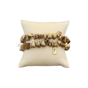 Canvas Millie Beaded Gemstone Bracelet Stack Brown Jasper